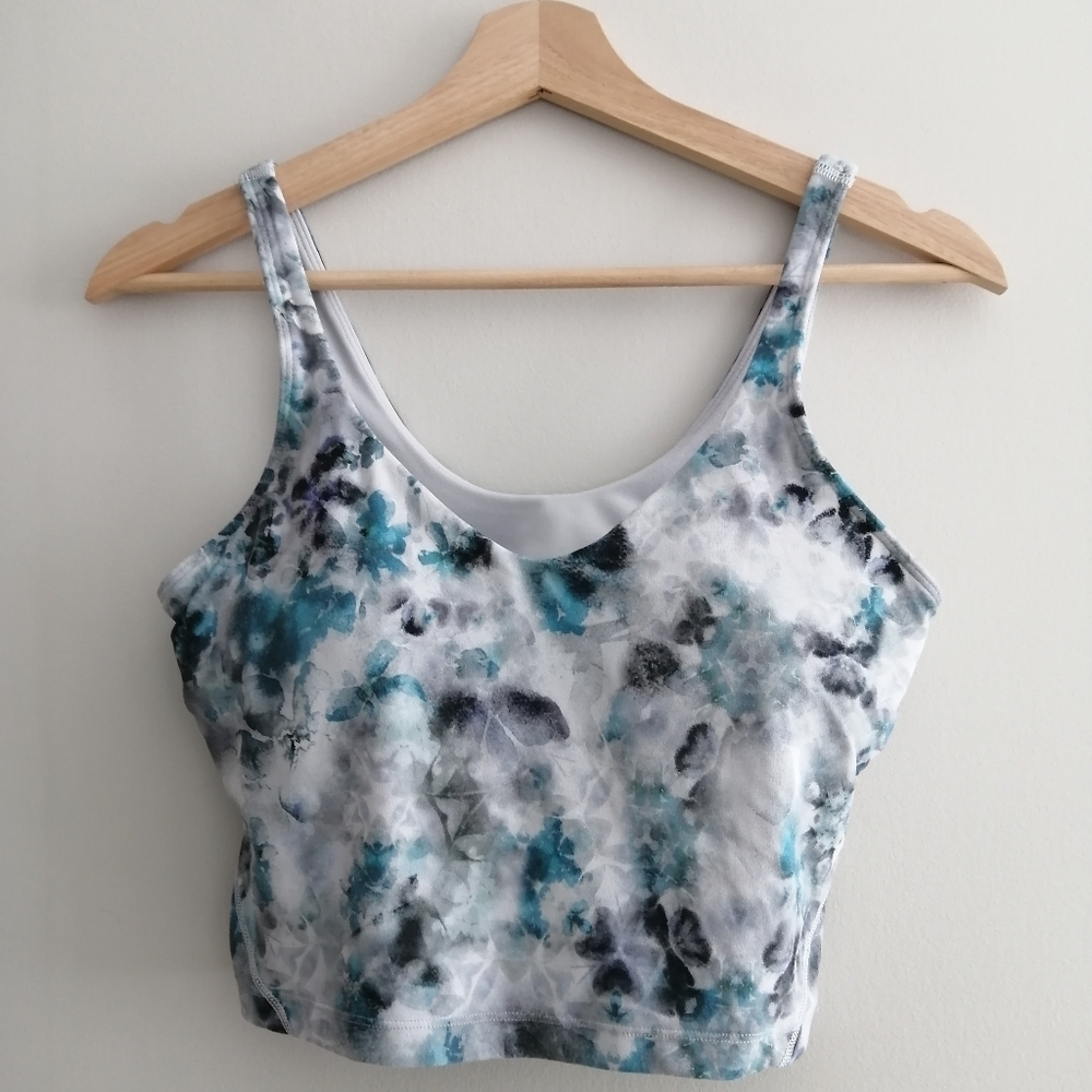 Lululemon Align Crop Tank in Kaleidofloral Multi Gray Blues Size 8